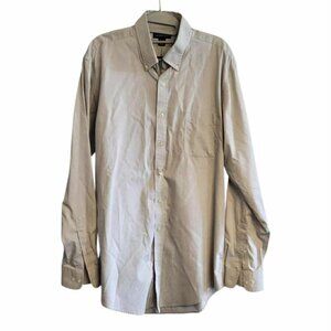 Lands End Dress Shirt Beige Neck 16 1/2 Sleeve 36 Tall 100% Supima Cotton